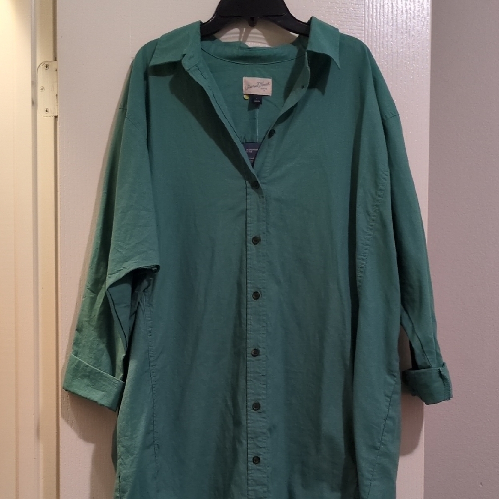 Universal Thread Sage Green Button-Up Shirt Dress